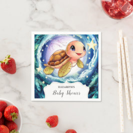 シンプルリトルタートルベビーシャワー スタンダードカクテルナプキン