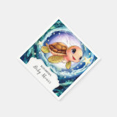 シンプルリトルタートルベビーシャワー スタンダードカクテルナプキン (角)