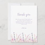 シンプルリトルワイルドフラワーガーデンベイビーシャワー サンキューカード (正面)