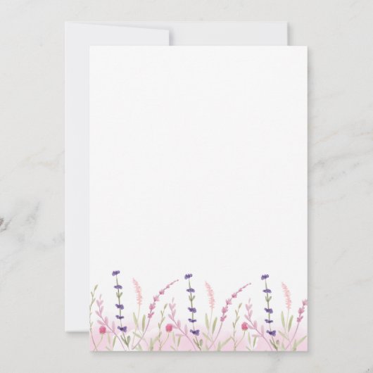 シンプルリトルワイルドフラワーガーデンベイビーシャワー サンキューカード (裏面)