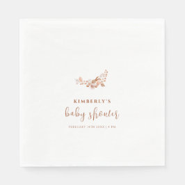 シンプルリトルワイルドフラワーボホベイビーシャワー スタンダードランチョンナプキン