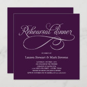 シンプルリハーエレガントサルディナー招待状パープル 招待状 (正面/裏面)