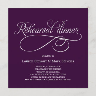 シンプルリハーエレガントサルディナー招待状パープル 招待状