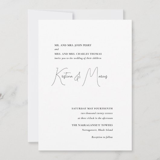 シンプルリハーサルディナー招待状 招待状 (正面)