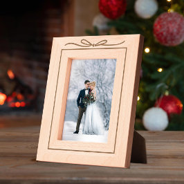 シンプルリボンの休日 レーザー彫刻フレーム