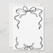 シンプルリボンの黒フレームブライダルシャワー 招待状 (裏面)