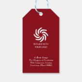 シンプルリボン赤背カット大開口 ギフトタグ (裏面)