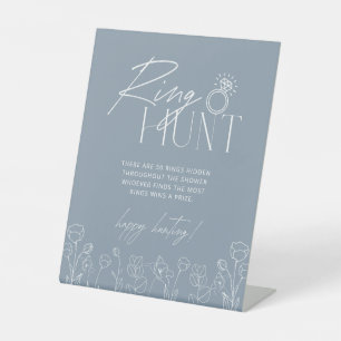 シンプルリングや輪ダスティブルー狩りブライダルシャワーゲーム 台座サイン