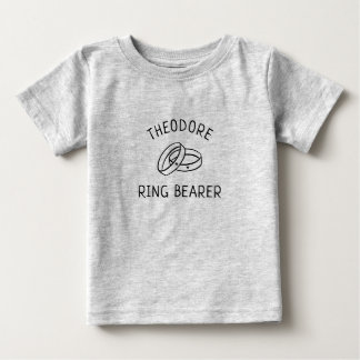 シンプルリングや輪ベアラカパーソナライズされたイブライダルパーティ ベビーTシャツ