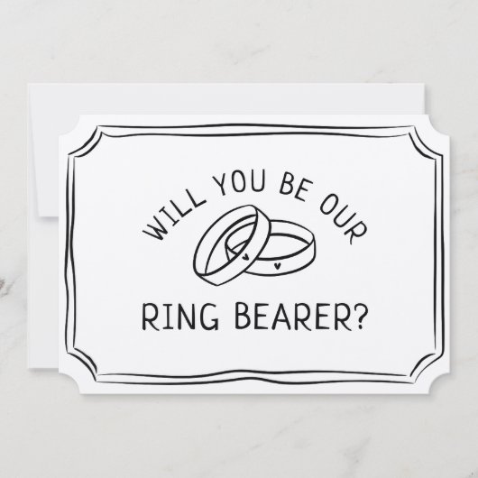 シンプルリングや輪ベアラモダンー提案白黒 カード (正面)