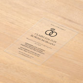 シンプルリングや輪結婚式招待状 アクリル招待状 (レイダウン)