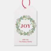 シンプルリースエレガントジョイモダンクリスマス ギフトタグ (正面)