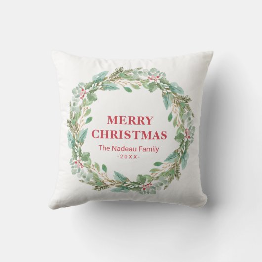 シンプルリースエレガントジョイモダンクリスマス クッション (裏面)