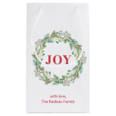 シンプルリースエレガントジョイモダンクリスマス スモールペーパーバッグ (裏面)