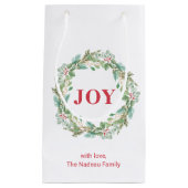 シンプルリースエレガントジョイモダンクリスマス スモールペーパーバッグ (正面)