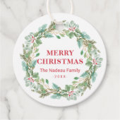 シンプルリースエレガントジョイモダンクリスマス フェイバータグ (正面)