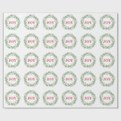 シンプルリースエレガントジョイモダンクリスマス ラッピングペーパー (フラット)