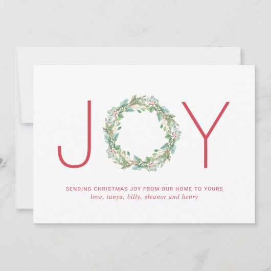 シンプルリースエレガントジョークリスマス シーズンカード (正面)