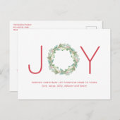 シンプルリースエレガントジョークリスマス シーズンポストカード (正面/裏面)