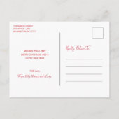 シンプルリースエレガントジョークリスマス シーズンポストカード (裏面)