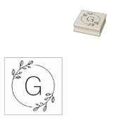 シンプルリースカスタムモノグラム ラバースタンプ (押印)