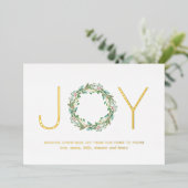 シンプルリースジョイエレガントクリスマスゴールドフォイル 箔シーズンカード (立ち正面)