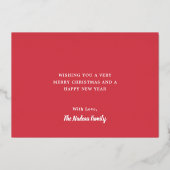 シンプルリースジョイエレガントクリスマスゴールドフォイル 箔シーズンカード (裏面)