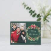 シンプルリースメリークリスマス シーズンポストカード (スタンド正面)