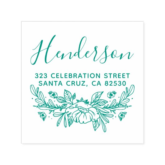 シンプルリース名スクリプト差出人住所 セルフインキングスタンプ (デザイン)