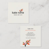 シンプルリーフスプリグナチュラルオーガニック美しい スクエア名刺 (正面/裏面)
