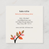 シンプルリーフスプリグナチュラルオーガニック美しい スクエア名刺 (裏面)