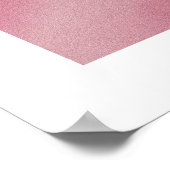 シンプルリーフ線アートアウトライン(ピンク) ポスター (角)