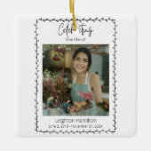 シンプルリーフ葬儀お祝いオブ・ライフ セラミックオーナメント (正面)