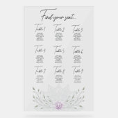 シンプルリーフ&ピンクロータス結婚マンダラの座席 アクリルサイン (正面)