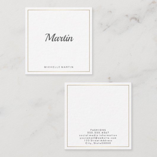 シンプルルクス スクエア名刺 (正面/裏面)