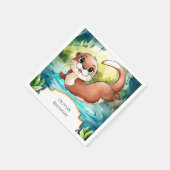 シンプルレイクオッター誕生日 スタンダードカクテルナプキン (角)