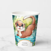 シンプルレイクオッター誕生日 紙コップ (正面)