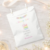 シンプルレインボーケーキサンキュー誕生日 フェイバーバッグ (クリップ留めされた状態)