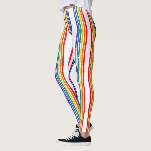 シンプルレインボーストライプゲイ月レギンス レギンス (左)