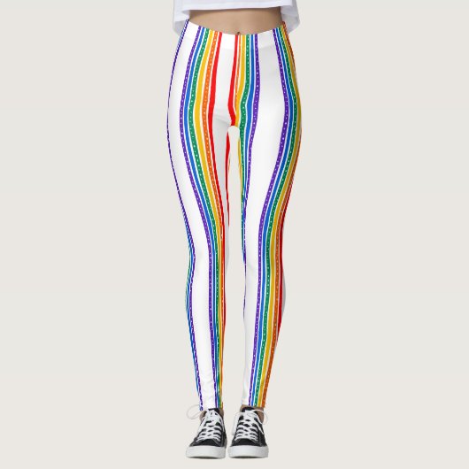シンプルレインボーストライプゲイ月レギンス レギンス (正面)