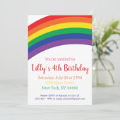 シンプルレインボーパーティの招待状レインボー誕生日 招待状 (スタンド正面)