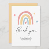 シンプルレインボーベビーシャワー サンキューカード (正面/裏面)