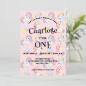 シンプルレインボーモダンユニコーン誕生日パーティー セーブザデート (スタンド正面)