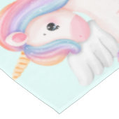 シンプルレインボーモダンユニコーン誕生日パーティー テーブルクロス (アングル)