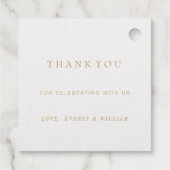 シンプルレインボーモダン金ゴールド縁どウェディングRSVP フェイバータグ (裏面)