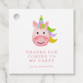 シンプルレインボーユニコーンガールズバースデーパーティー フェイバータグ (正面)