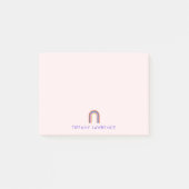 シンプルレインボー赤面ピンクパーソナライズされた ポストイット (正面)