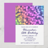 シンプルレインボー58th誕生日招待状紙吹雪 招待状 (正面/裏面)