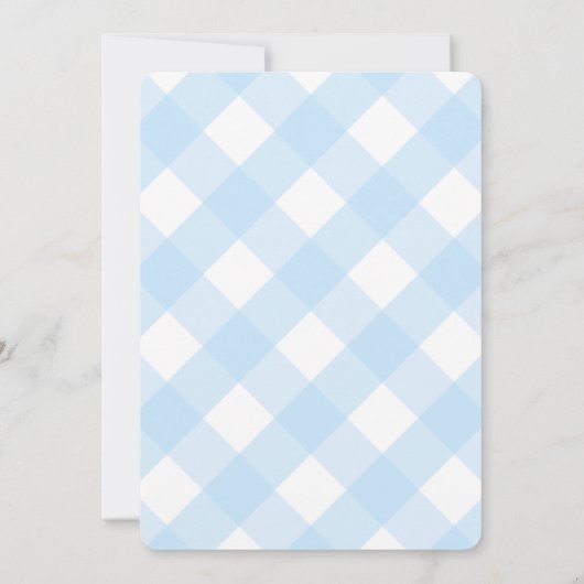 シンプルレエレガントモンズボーイ赤ちゃんシャワーパーティー 招待状 (裏面)