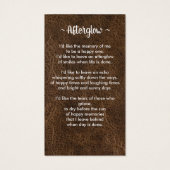 シンプルレザー写真葬儀記念祈りの言葉カード (裏面)